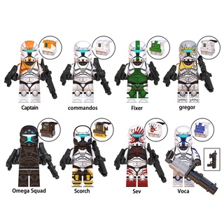 ของเล่นตัวต่อฟิกเกอร์ Space Wars Commando Gregor Omega Squad Captain Scorch Sev Voca ขนาดเล็ก