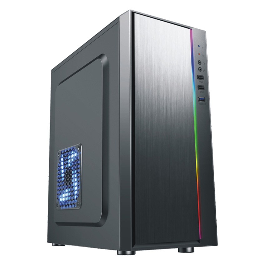 VENUZ ATX Computer Case VC1613 with RGB LED lighting - Black