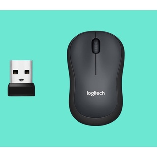 เมาส์ไร้สาย Silent Logitech M221 สีBLACK Charcoal Logitech M221 Silent Wireless Mouse สีดำ (910-004882)