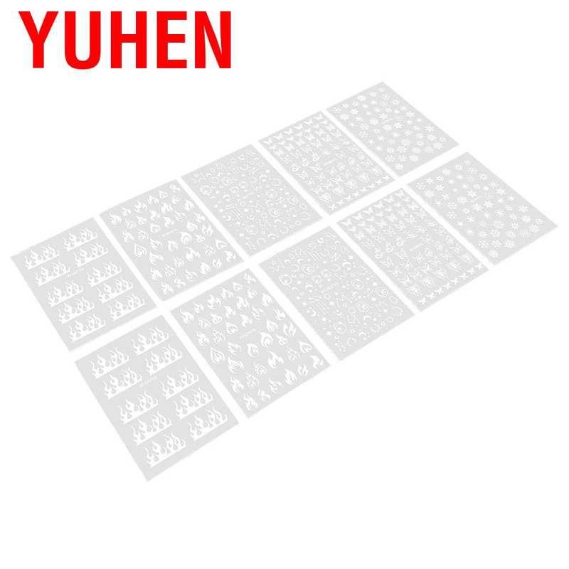 Yuhen 10 Sheets Halloween Theme Nail Art Decals Sticker Diy Manicure Decoration Tools For Salons And Home Shopee Thailand