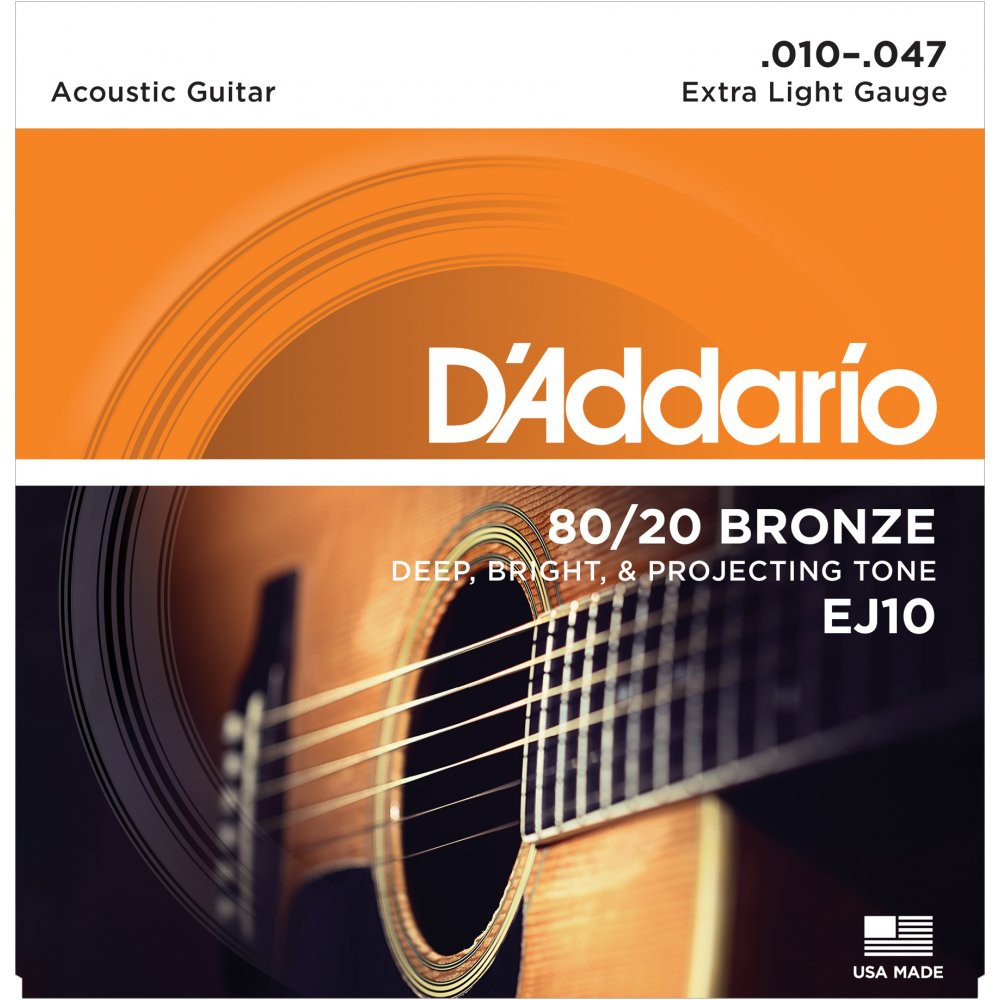 D'Addario รุ่น EJ10 สายกีตาร์โปร่งเบอร์10 ของแท้ Made in USA