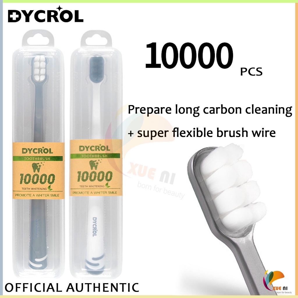 Dycrol แปรงสีฟัน ขนแปรงไฟเบอร์นุ่ม แบบพกพา พร้อมกล่อง สําหรับผู้ใหญ่