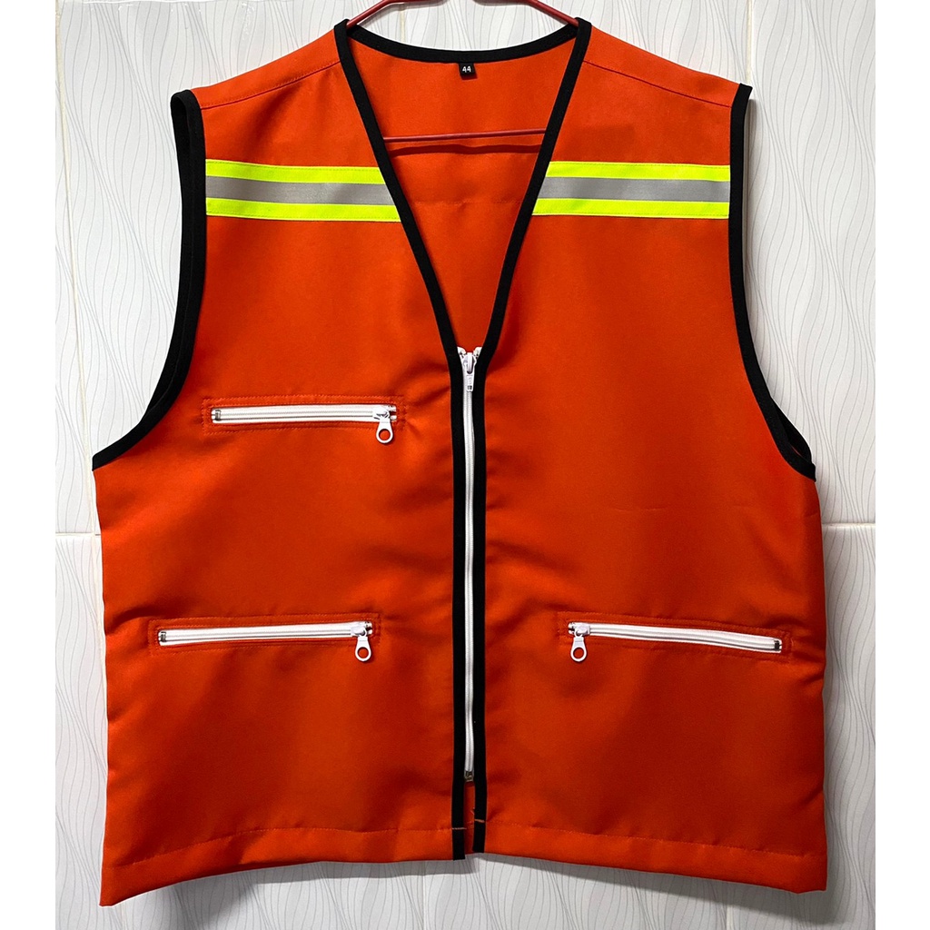 กั๊ก เสื้อแบ่งแผนก เสื้อโรงงาน วินมอเตอร์ไซค์ มีกระเป๋า 3 ใบ สะท้อนหน้าหลัง