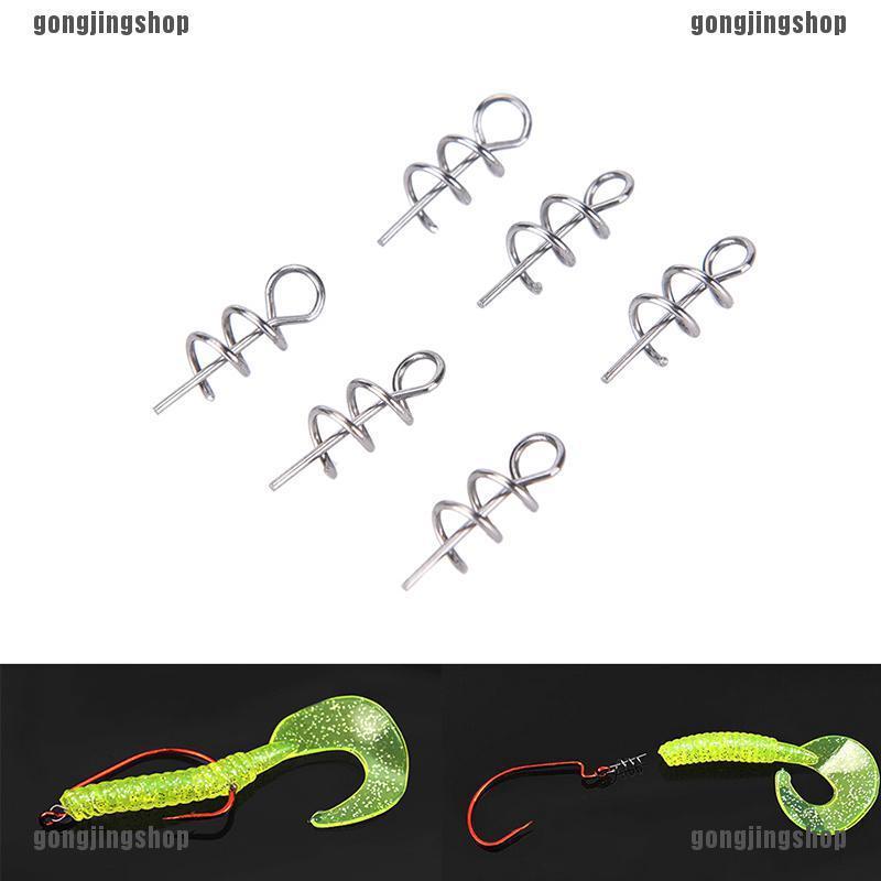 100X Soft Lure Baits Hook Pin Spring Fixed Lock Fishing Screw Needle Worm