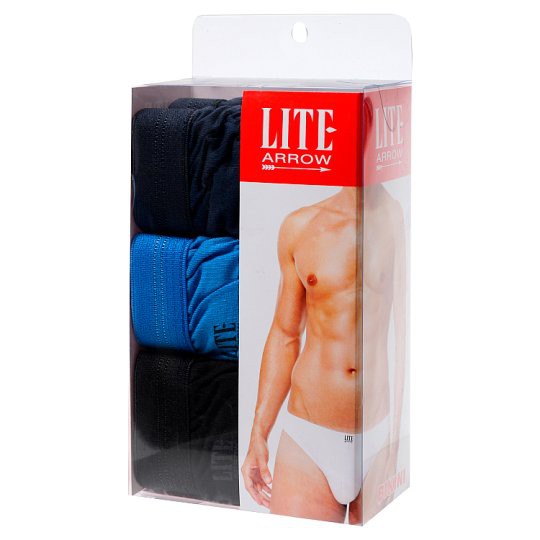 แอร์โรว์ ไลท์ กางเกงในชายบิกินี่โชว์ยาง สีเข้ม ขนาด XL (ZL71BYD) 3 ตัว ชุดชั้นในชาย Arrow Lite Elast