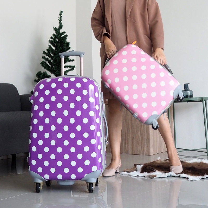 [นั่งได้ แข็งแรงมาก ] Ambassador กระเป๋าเดินทางล้อลาก รุ่น POLKA DOT ลายจุดสุดน่ารักสดใส วัสดุ PC100% ลายจุด