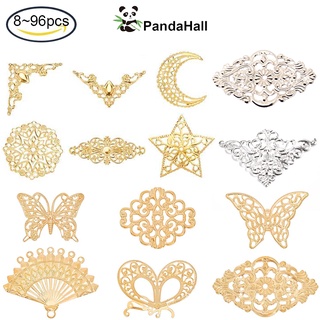 Pandahall ตัวเชื่อมต่อเหล็ก ทรงสามเหลี่ยม 20-96 ชิ้น พร้อมจี้เชื่อมต่อ 4 แบบ 24 ชิ้น สําหรับทําเครื่องประดับ DIY