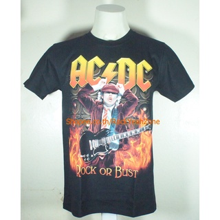 เสื้อยืดผ้าฝ้ายพรีเมี่ยมเสื้อวง AC/DC เสื้อไซส์ยุโรป acdc เอซี/ดีซี PTA1737 เสื้อวินเทจ ลายอมตะ Rockyeah