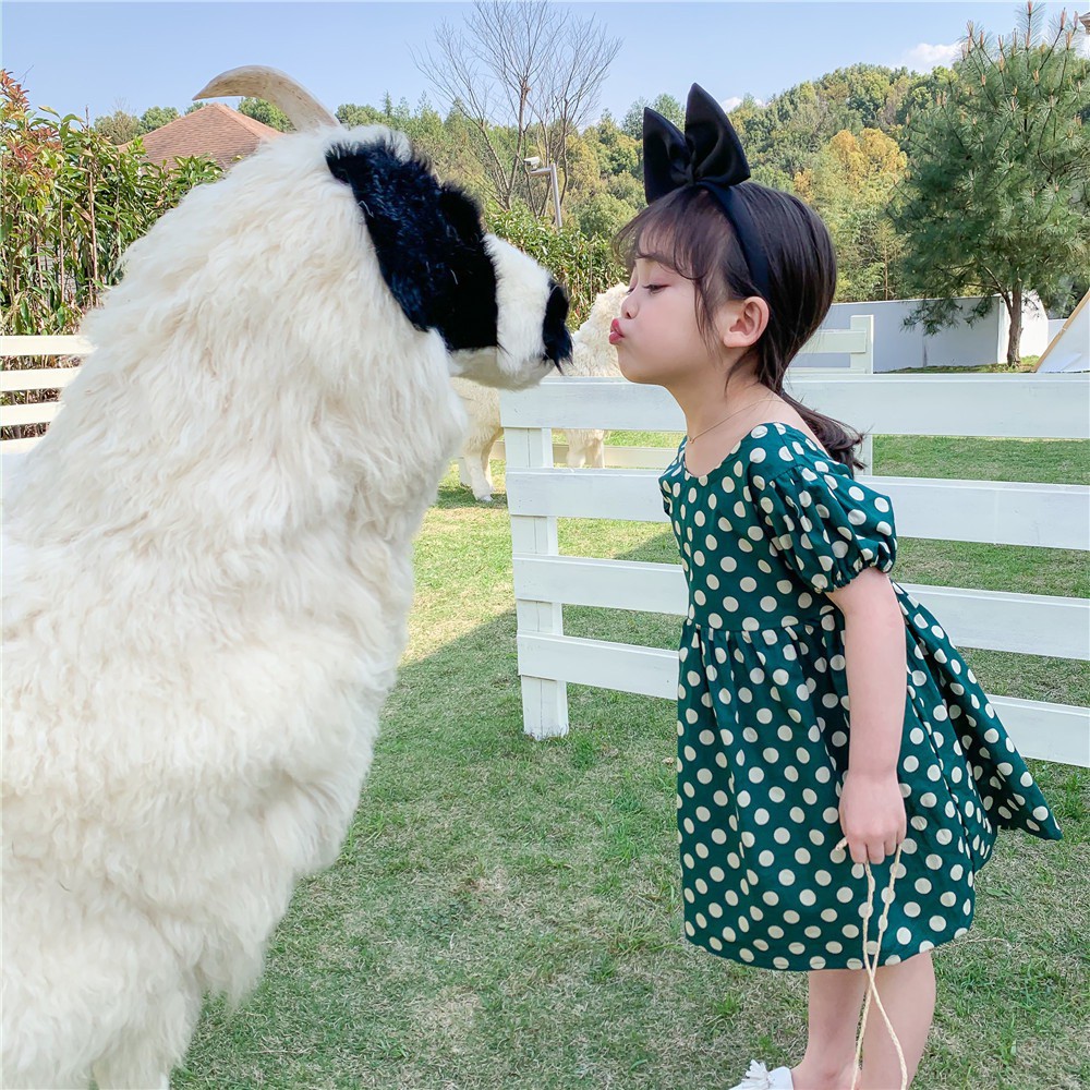 nana💕พร้อมส่ง💕ชุดเดรสเด็กผู้หญิง เดรสลายจุดแขนตุ๊กตาผ้าดี แบบน่ารักค่ะP8919 - รูปที่ 2