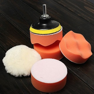 7 ชิ้น 3inch บัฟเฟอร์ Pad Auto Car Polishing ล้อชุดบัฟเฟอร์ + Drill Adaptor