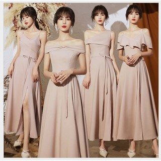 NEW❤️ชุดเดรส ชุดราตรี ยาวสีเทาสวยหรู