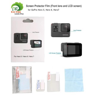 ฟิล์มกันรอยFilm(เลนส์หน้าและหน้าจอด้านหลัง)สำหรับGoPro Hero 5/6/7(แบบใส)/Screen Protector Film Front lens &amp; LCD screen