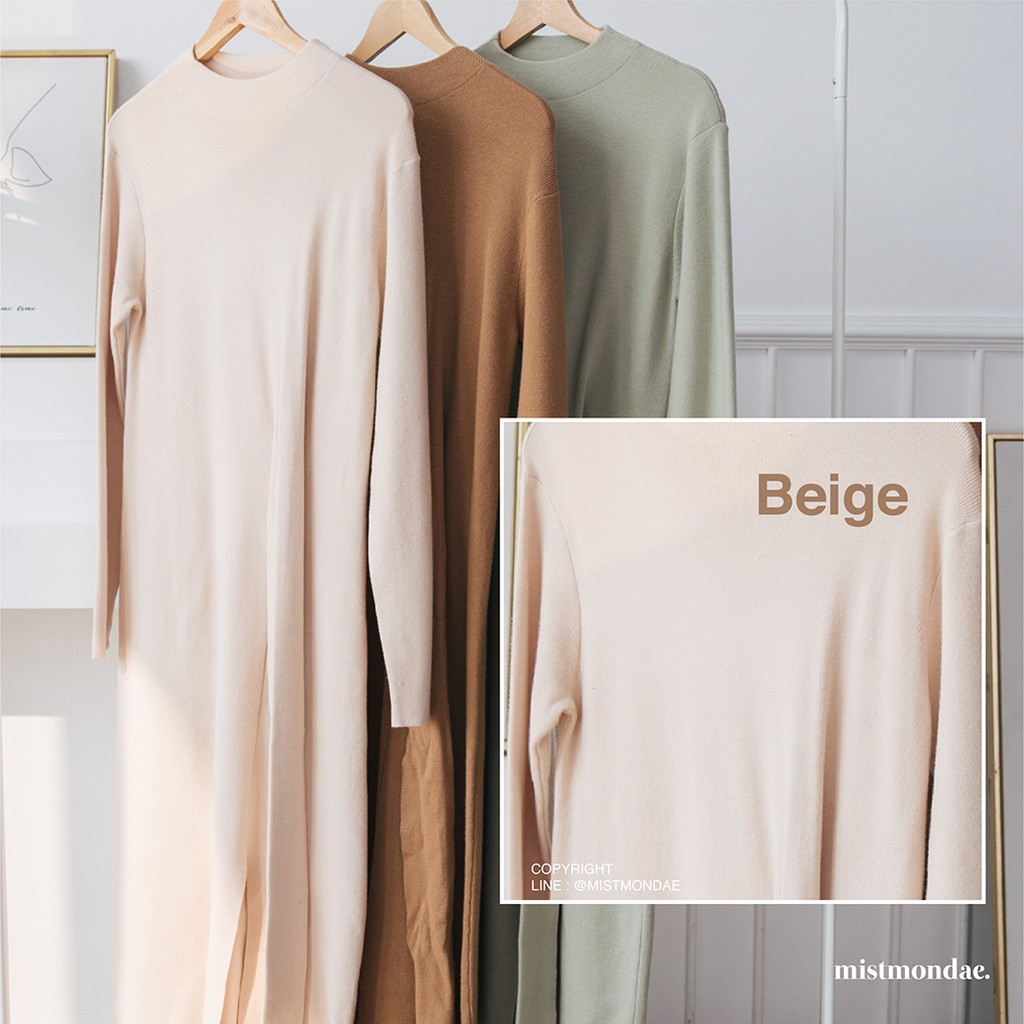 Mistmondae : Cozy knit dress [ เดรส ] เดรสไหมพรม ชุดทำงาน เสื้อทำงานผู้หญิง พร้อมส่ง [ MM70009 ]