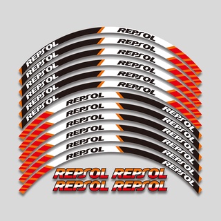 สติกเกอร์สะท้อนแสง กันน้ํา สําหรับติดตกแต่งล้อรถจักรยานยนต์ Honda HRC REPSOL CBR250RR CBR400RR CBR600RR CBR1000RR 12 ชิ้น