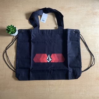 Volcom string bag totebag สีดํา ของแท้ 100%