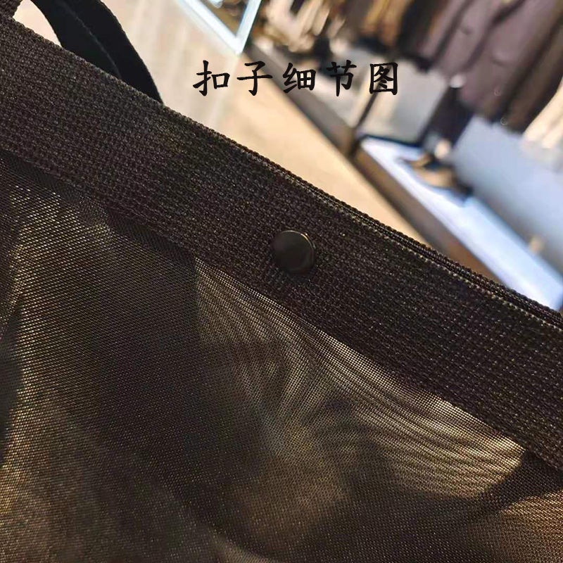 กระเป๋าช้อปปิ้ง ผ้าตาข่าย ไนล่อนใส จุของได้เยอะ แบบพกพา เหมาะกับเดินชายหาด ฟิตเนส โยคะ - รูปที่ 5