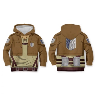 Tifnoyi เสื้อแจ็กเก็ตคอสเพลย์ The Wings of Freedom Eren ขนาดใหญ่ สีน้ําตาล สําหรับเด็ก