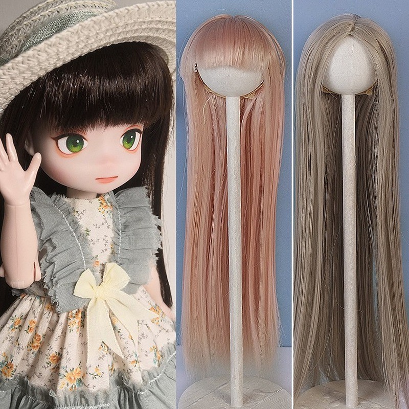 New 1/6 BJD/SD Doll Wig 16.5-17.5CM Head Circumference Long Hair High Temperature Fiber Hair 12 Inche Doll Wig Doll Accessories