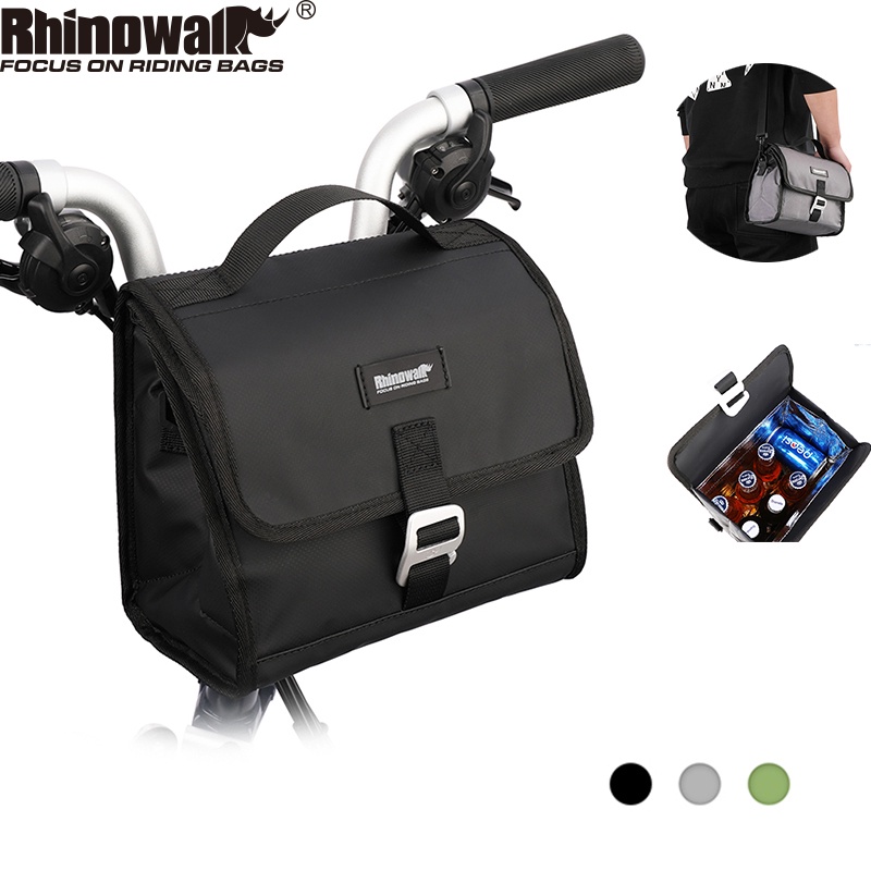 Rhinowalk Outdoor Camping ฟิล์มอลูมิเนียมฉนวนกันความร้อนเครื่องดื่มกระเป๋าจักรยานด้านหน้ากระเป๋ามาพร้อมกับสายคล้องไหล่สามารถใช้เป็นกระเป๋าสะพาย