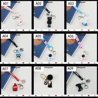 KC33  Fashion Cute Keychain Car Key Ring Women Cartoon  Key Chain Lanyard Handbag Accessories Trinket Holiday gift