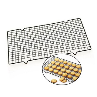 1pc Carbon Steel Non-stick Cooling Rack Cooling Grid Baking Tray For Biscuit Cookie Pie Br