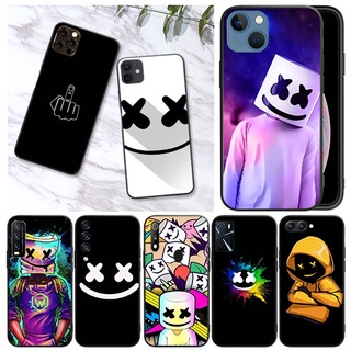 เคสโทรศัพท์มือถือนิ่ม พิมพ์ลาย Marshmello สีดํา สําหรับ Samsung A20 A30 A20S A30S A40S A50S A70