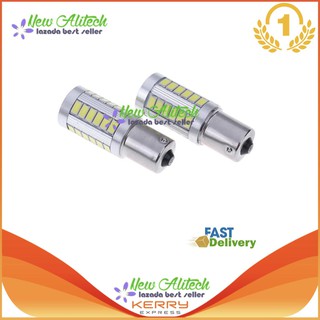 2pcs 1156 white 5630-33SMD Led Car Turn Signal Brake Light Tail Rear Reverse Lamp Bulb[1156-ตูด1ขั้ว]