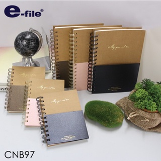 e-file สมุดโน๊ตริมลวด หน้าปก 2 สี 70g CNB97-A5,A6