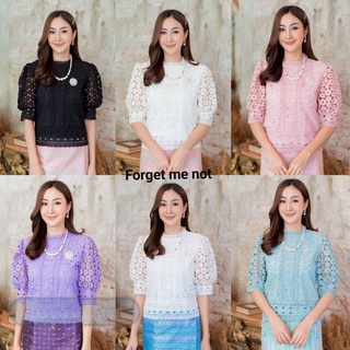 🌸Forget me not 💎เสื้อลูกไม้อิตาลี่ แขนจั้ม ทอแน่นมากค่ะ เนื้อลูกไม้ดีมากค่ะ
