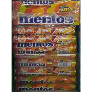 เมนทอส ฟรุตฟิวชั่น ลิมิเต็ดเอดิชั่น ขนาด 37กรัม ยกแพ็ค 24แท่ง ลูกอมแท่ง MENTOS FRUIT FUSIONS LIMITED EDITION CANDY