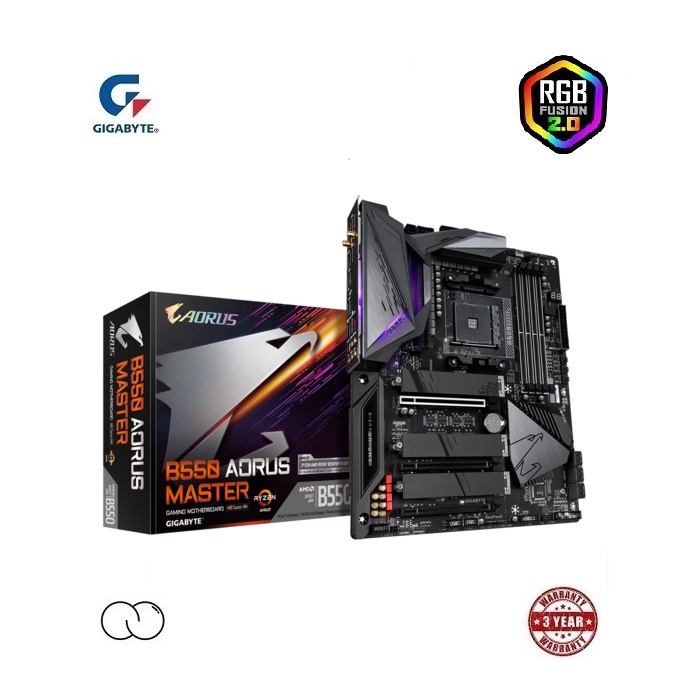GIGABYTE B550 AORUS MASTER GAMING MOTHERBOARD / AMD Ryzen AM4 Socket Mobo / Wifi 6 / RGB FUSION 2.0 