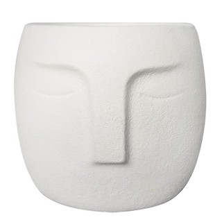 กระถางปูนหน้าคน บ้านปูนปั้น สีขาว CEMENT PLANT POT BPP FACE WHITE