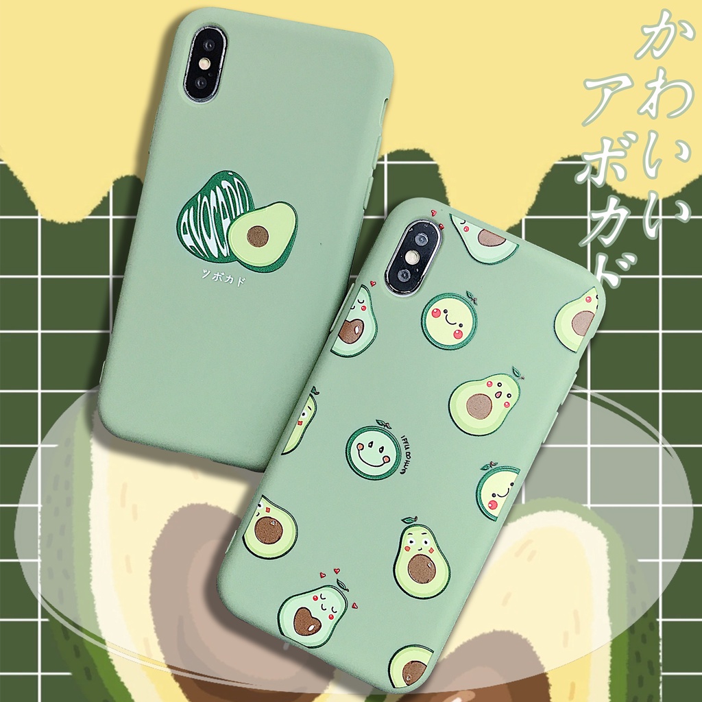 เคสโทรศัพท์มือถือ TPU แบบนิ่ม ลายอะโวคาโด สําหรับ iphone 6 6s 7 6splus 7plus 8 plus X Xr Xs Max