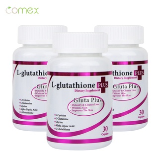 กลูตา พลัส Gluta Plus x 3 ขวด โคเม็กซ์ Comex แอลกลูตาไธโอน L-Glutathione ผิวขาว กลูต้า กลูต้าผิวขาว