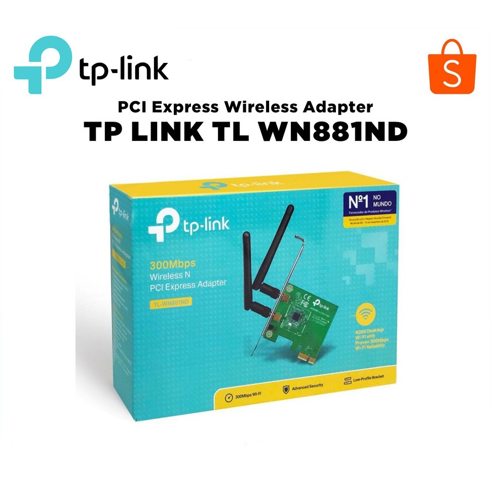 การ์ดไวไฟ TP-LINK (TL-WN881ND) WIRELESS LAN PCI EXPRESS N300 Lifetime Warranty
