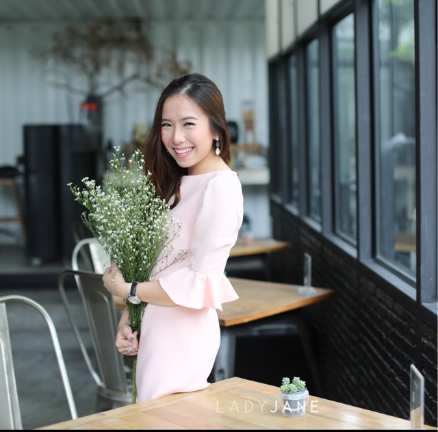 LJ021 Ruffle Truffle Mini Dress - Puffy Peach