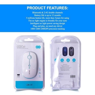 Mouse Oker i330d wireless and Bluetooth เมาส์ไร้สาย 2.4G แบบเสียงเงี่ยบ