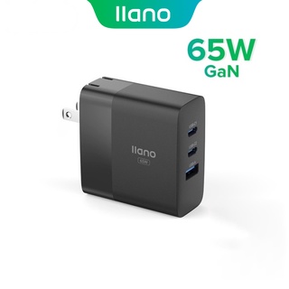 llano ที่ชาร์จ charger Gan 65W Usb/Type-C * 2 Pd 3.0 หัวเสียบชาร์จโทรศัพท์มือถือสําหรับ Iphone Android Ipad