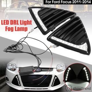 หลอดไฟตัดหมอก 7 LED Daytime Running DRL สำหรับ Ford Focus 2016-2014