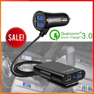 เครื่องชาตแบต 12v ที่ชา 4 USB พอร์ตเร็ว3.0 &amp;2.4A &amp; 3.Aทีชาตแบตในรถ24vที่ชาร์จในรถ