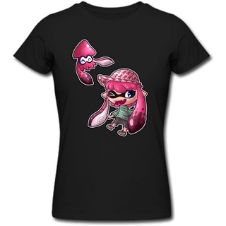 แขนสั้นcrew necksplatoon game การ์ตูน เกมส์ญี่ปุ่น Lemon Girl Women Splatoon Squid Render Limmit Time Offer T-Shirt girl