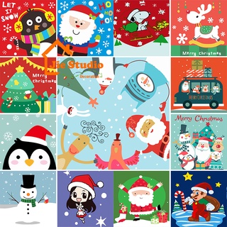 🔥Ready Stock🔥 20*20cm DIY Painting Framed Canvas Painting Santa Claus Christmas Paint By Numbers Digital Painting Children Drawing Practice Paint By Number Birthday Gift Wall Decoration Home Decor Bedroom Decoration 数字油画 數字油畫 จิตรกรรม Oil Painting