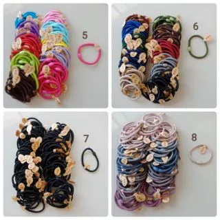 ยางรัดผม 13 แบบ 100 เส้น 82 บาท