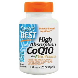 Doctors Best, High Absorption CoQ10 with BioPerine, 100 mg, 120 Softgels