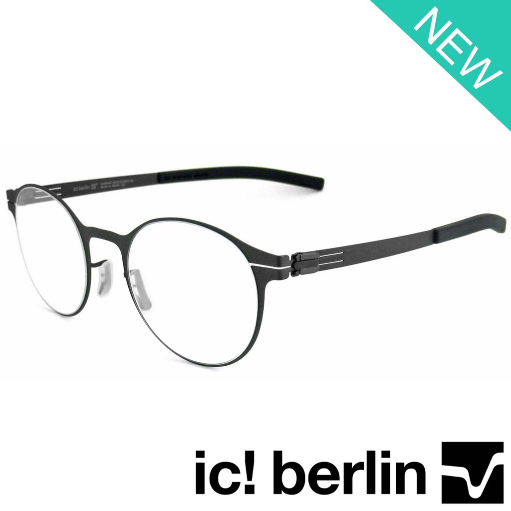 Ic Berlin แว่นตารุ่น 020 C-2 สีเทา กรอบเต็ม ขาข้อต่อ วัสดุ สแตนเลส สตีล Eyeglass ทางร้านเรามีบริการรับตัดเลนส์