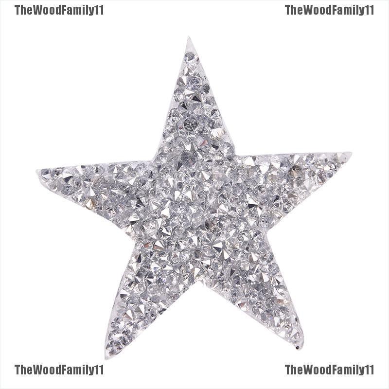 [THF] 6 cm star design hotfix rhinestone motif iron on patches applique ...