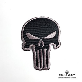 [ พร้อมส่ง ] ตัวรีดติดเสื้อ ทหาร หัวกระโหลก สีดำ หน่วยรบพิเศษ Punisher Skull Patch งานปัก DIY ตัวรีด อาร์ม ติดเสื้อ