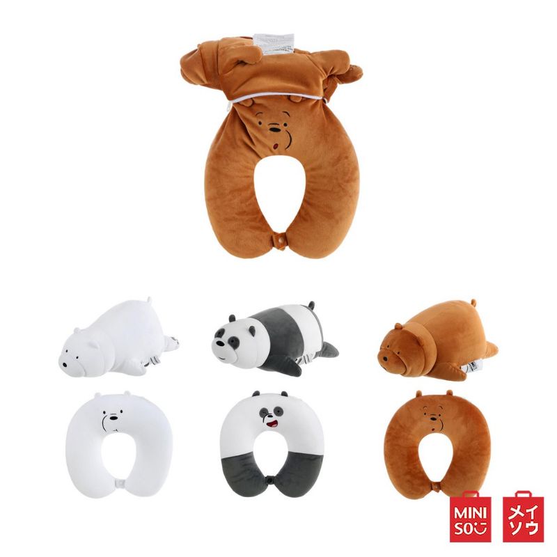 miniso​ หมอนรองคอ​ รุ่นใหม่พับเก็บเป็นตุ๊กตาได้​ : We​ Bear​ bears