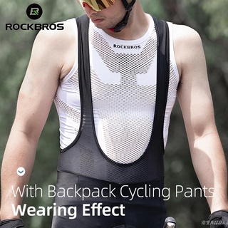 ❀ROCKBROS Cycling Vest Layer Men Sleeveless Bike Underwear Cool Breathable Bicycle Vest Elastic Seamless First Layer Man