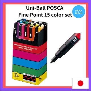 【ส่งตรงจากญี่ปุ่น】ชุดลูกบอล Posca Fine Point Pc3M15C 15 สี